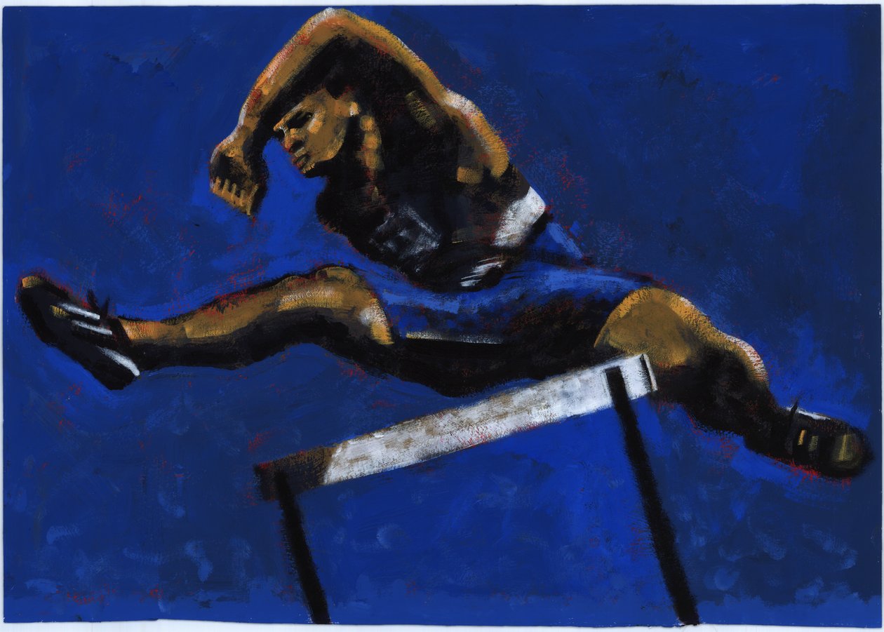 Hurdler, 2009 (akryl) autorstwa Sara Hayward