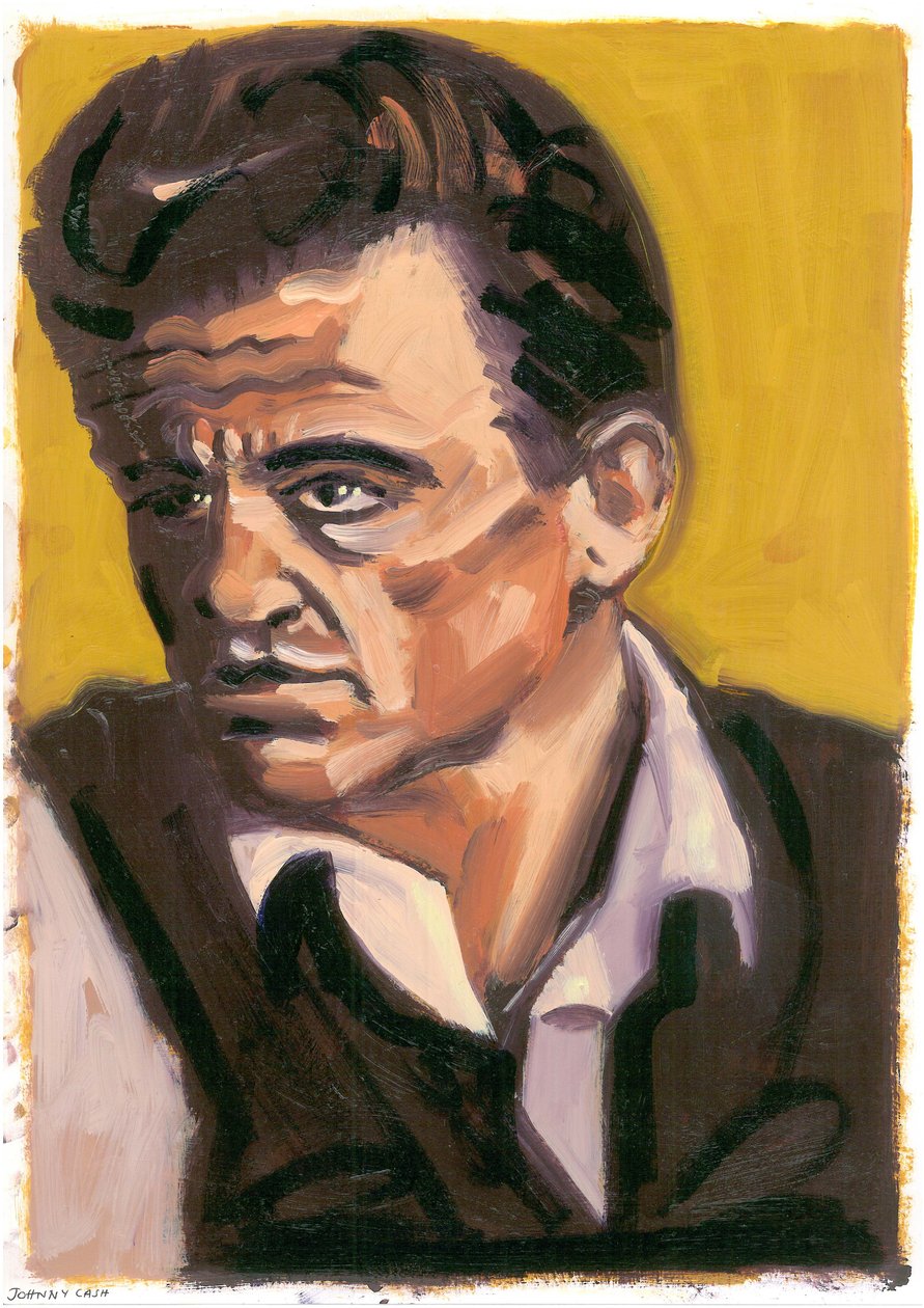 Johnny Cash, 2080 (olej) autorstwa Sara Hayward