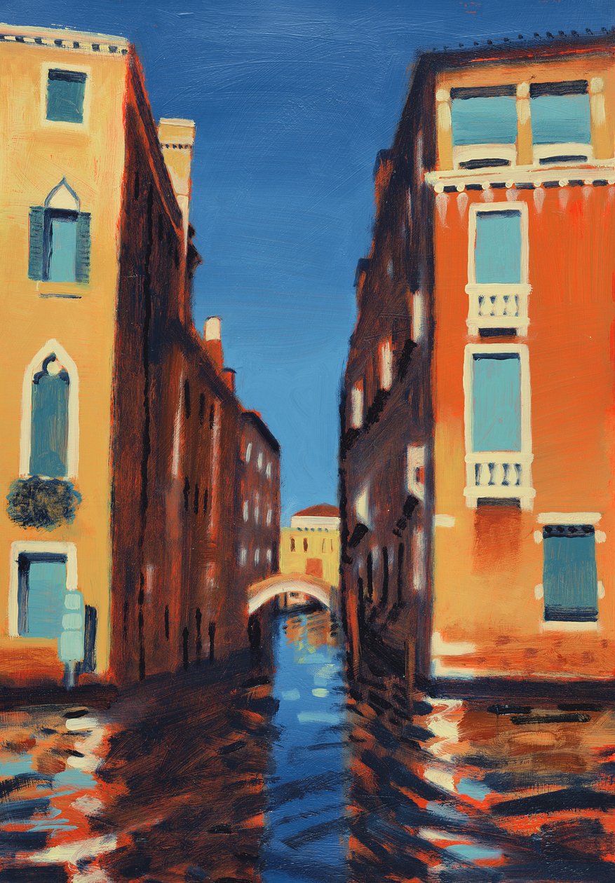 Rio del Duca, Wenecja (olej na karcie) autorstwa Sara Hayward