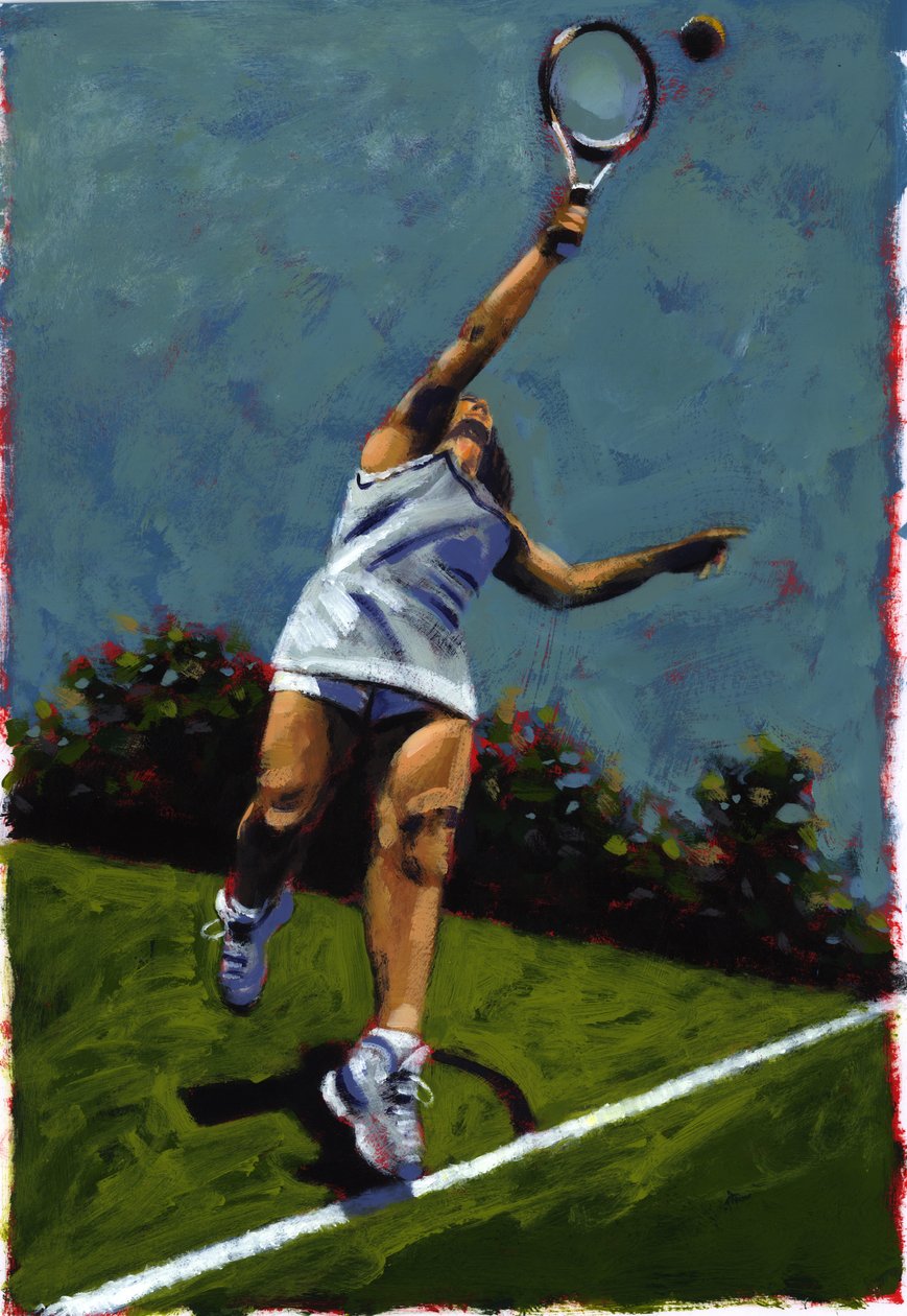 Sportsmenka, 2009 (akryl) autorstwa Sara Hayward