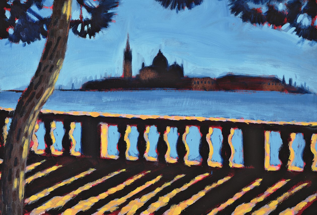 W kierunku Giudecca, Wenecja (olej na karcie) autorstwa Sara Hayward