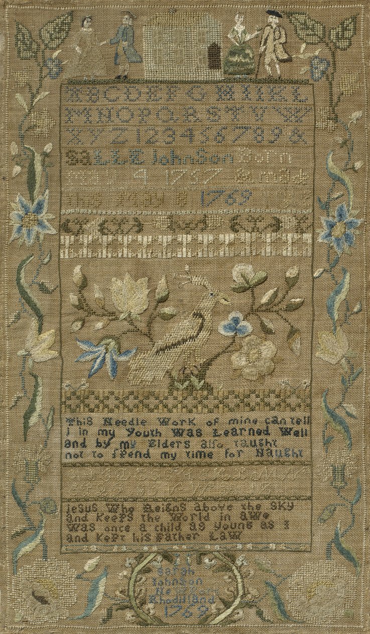 Próbnik, 1769 (jedwab na lnie) autorstwa Sarah Johnson