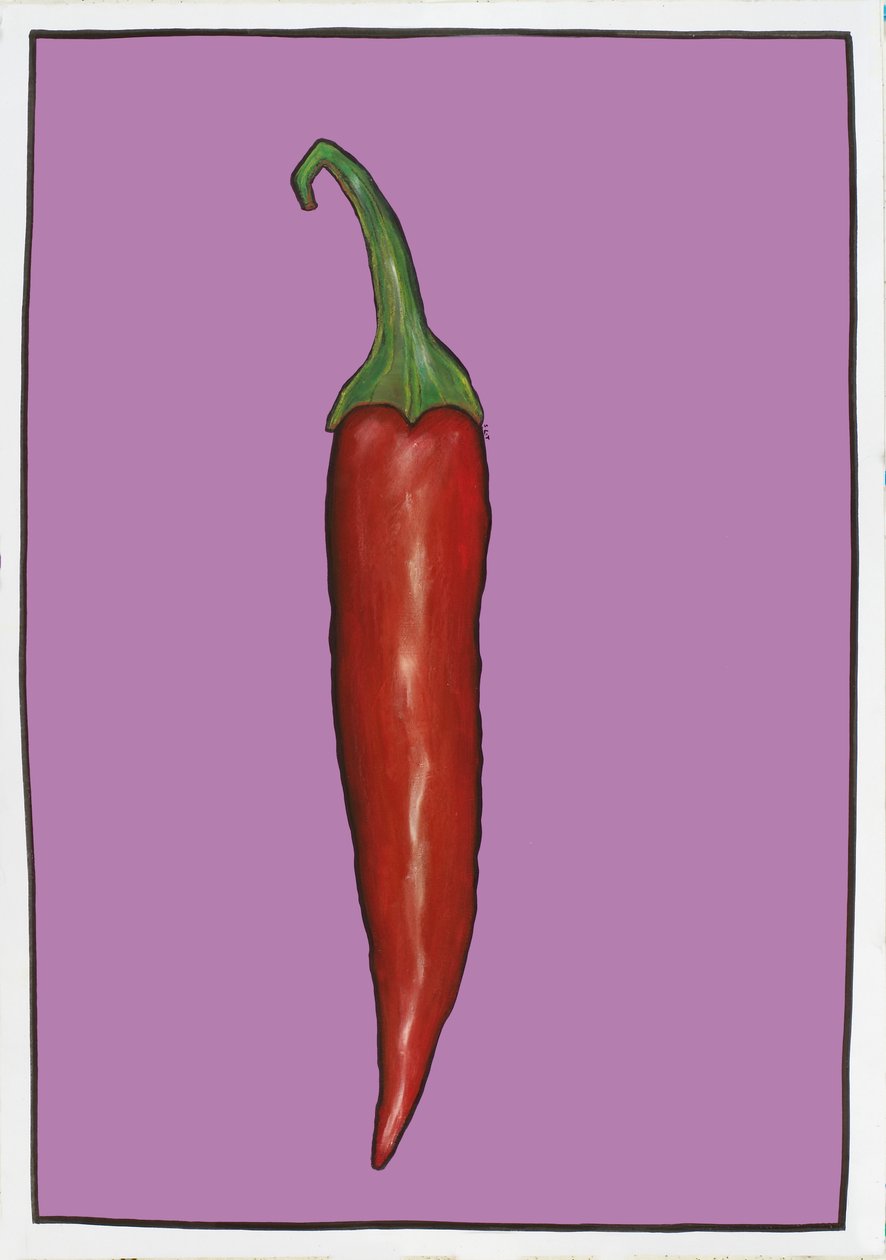 Chilli Purple, 2005 (olej i pastel na papierze) autorstwa Sarah Thompson Engels