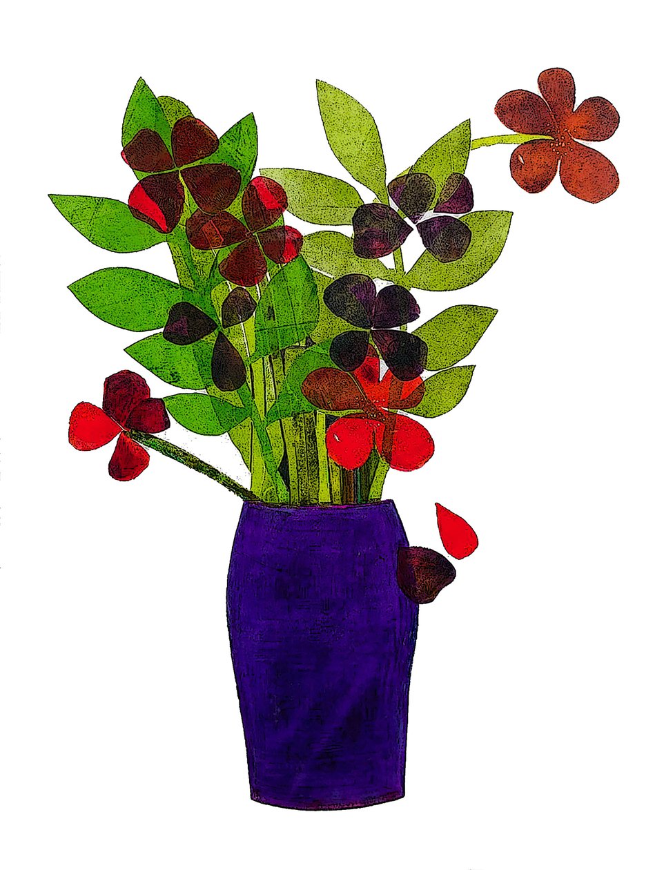 Fioletowa doniczka 2020 (monodruk) autorstwa Sarah Thompson Engels