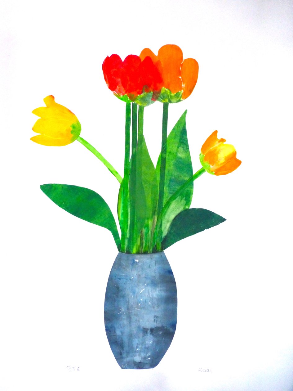 Tulipany 2 ,2021 (tusz na papierze) autorstwa Sarah Thompson Engels