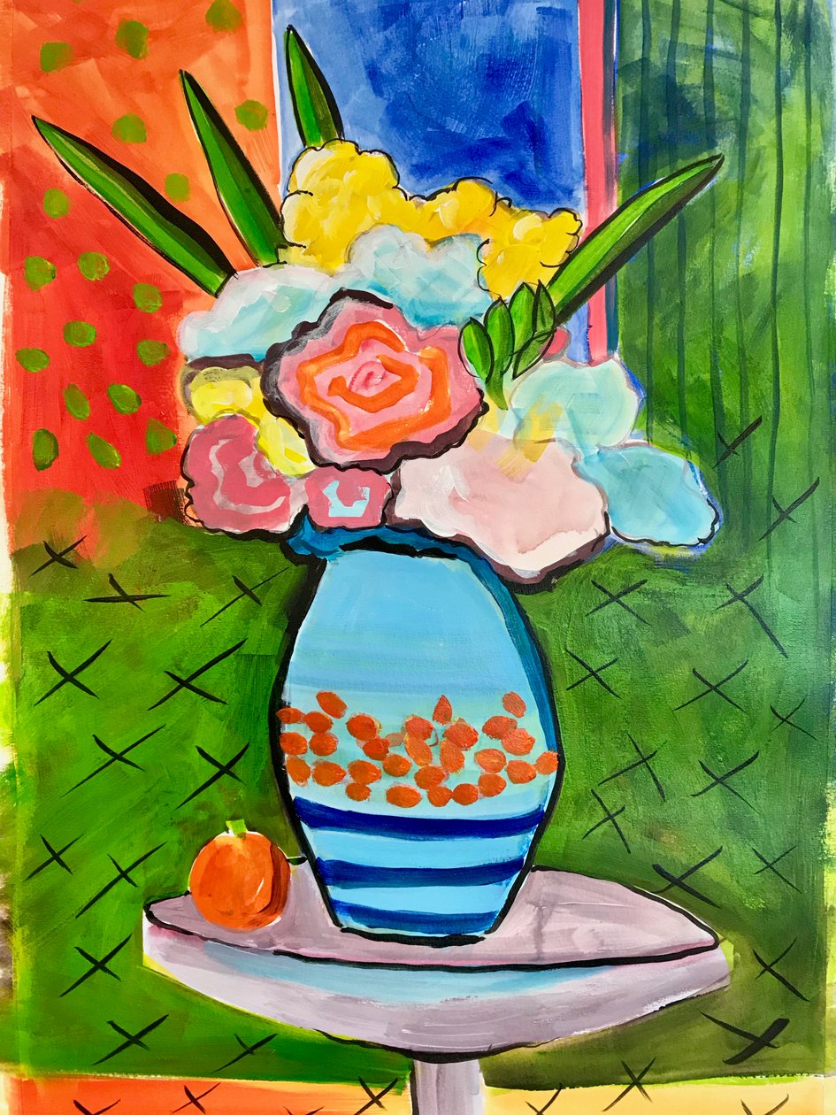 Wazon z kwiatami,2019 (akryl) autorstwa Sarah Thompson Engels