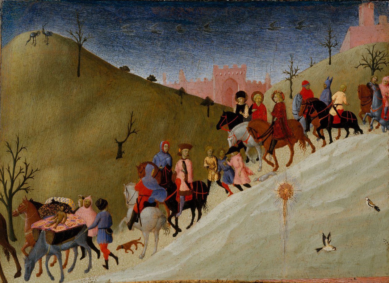 Podróż Trzech Króli, ca. 1433-35. autorstwa Sassetta