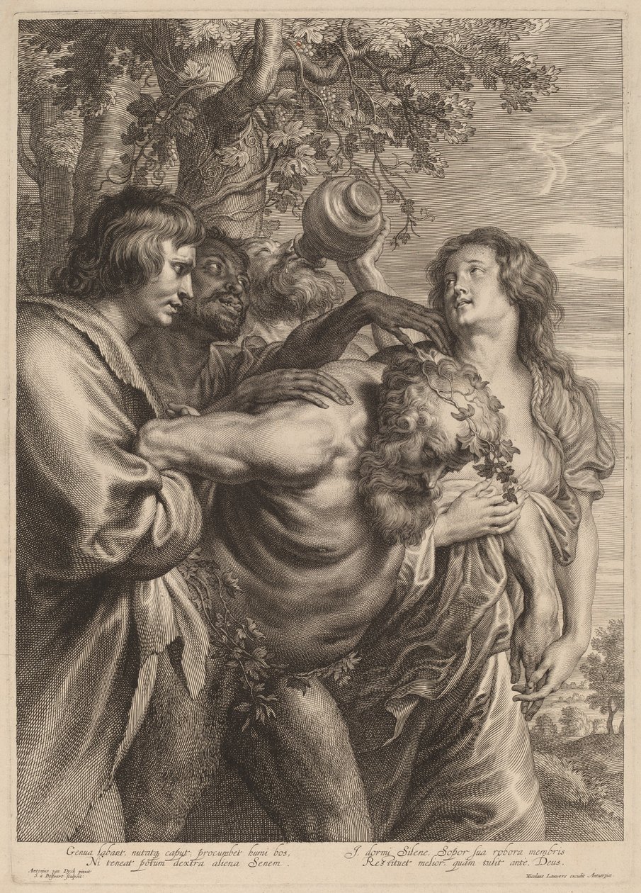 Pijany Silenus autorstwa Schelte Adams Bolswert after Sir Anthony van Dyck