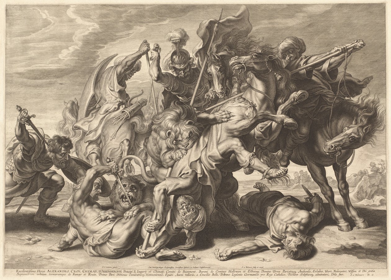 Polowanie na lwa autorstwa Schelte Adams Bolswert after Sir Peter Paul Rubens