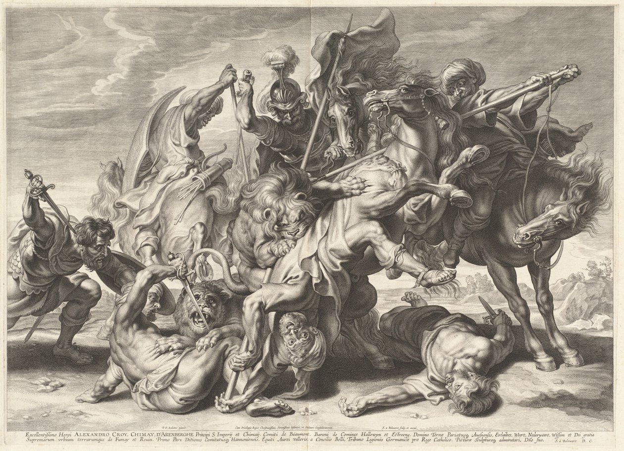 Polowanie na lwa autorstwa Schelte Adams Bolswert after Sir Peter Paul Rubens