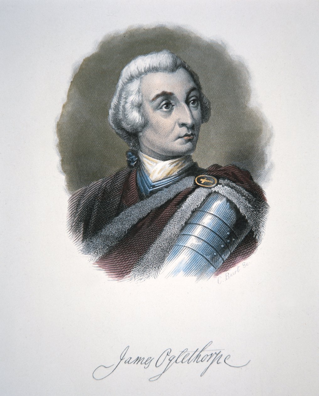 James Edward Oglethorpe (kolor lito) autorstwa School American