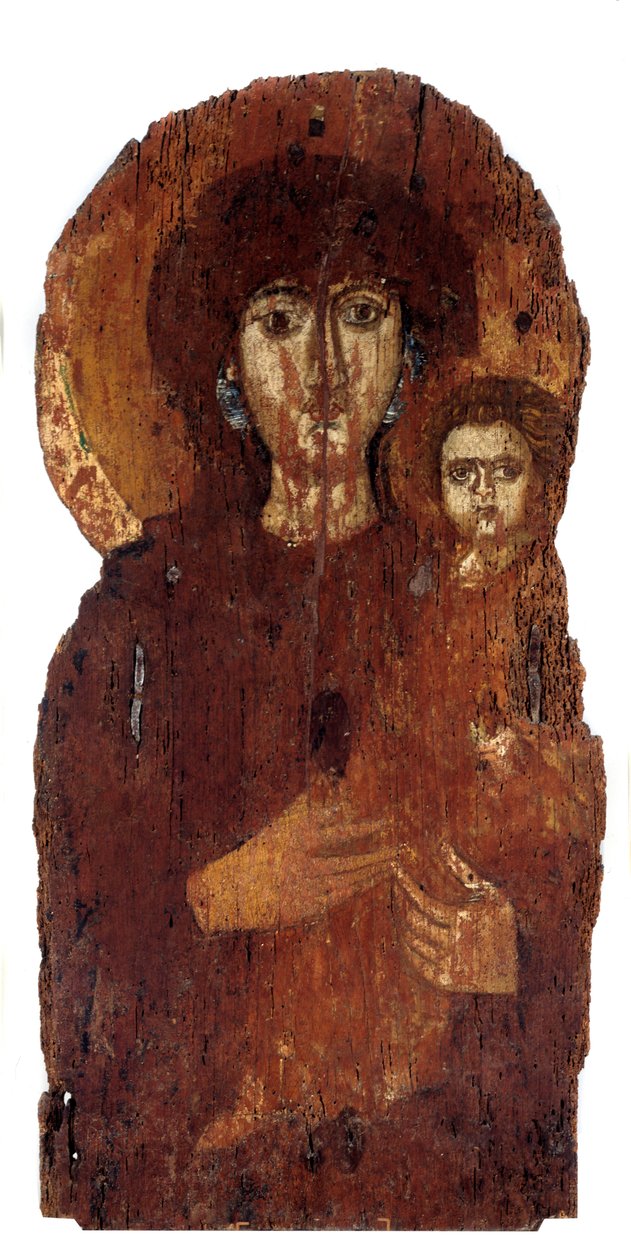 Dziewica Hodighitria, ikona (malarstwo na drewnie, VII w.) autorstwa School Byzantine