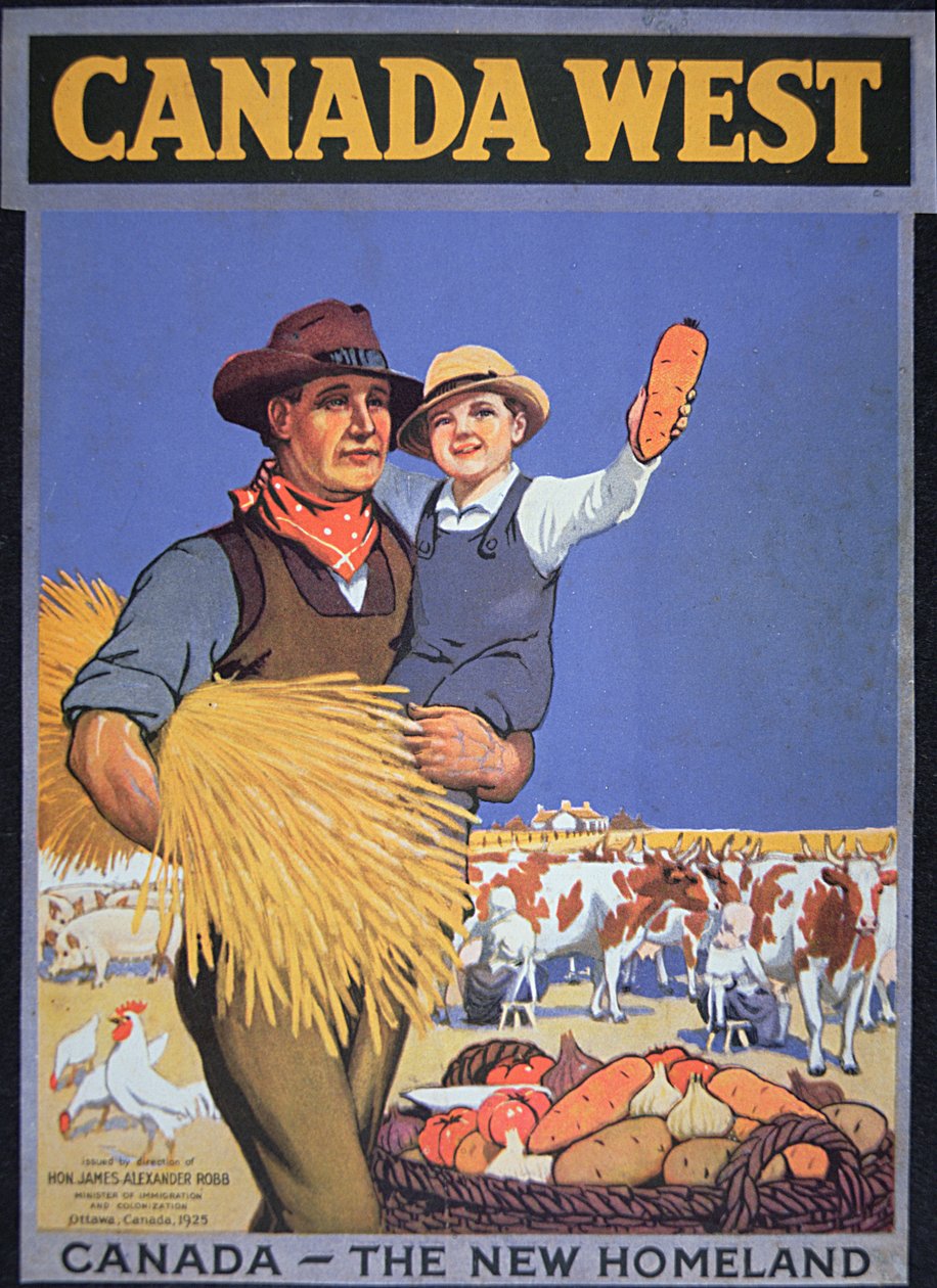 Plakat promujący imigrację do Kanady autorstwa School Canadian