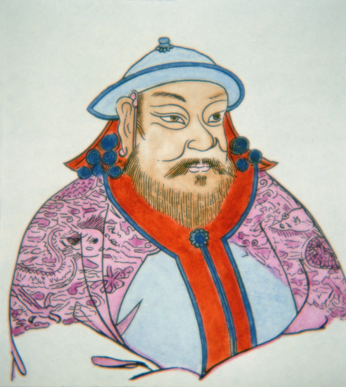Kubilaj-chan (kolorowy tusz na papierze) autorstwa School Chinese