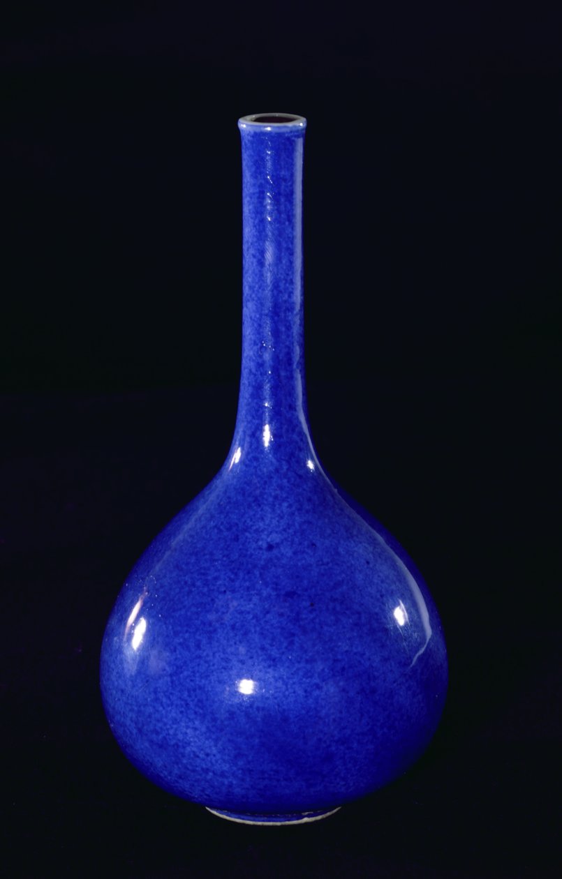 Wazon niebieski pudrowany, dynastia Qing (1644-1912) (ceramika) autorstwa School Chinese