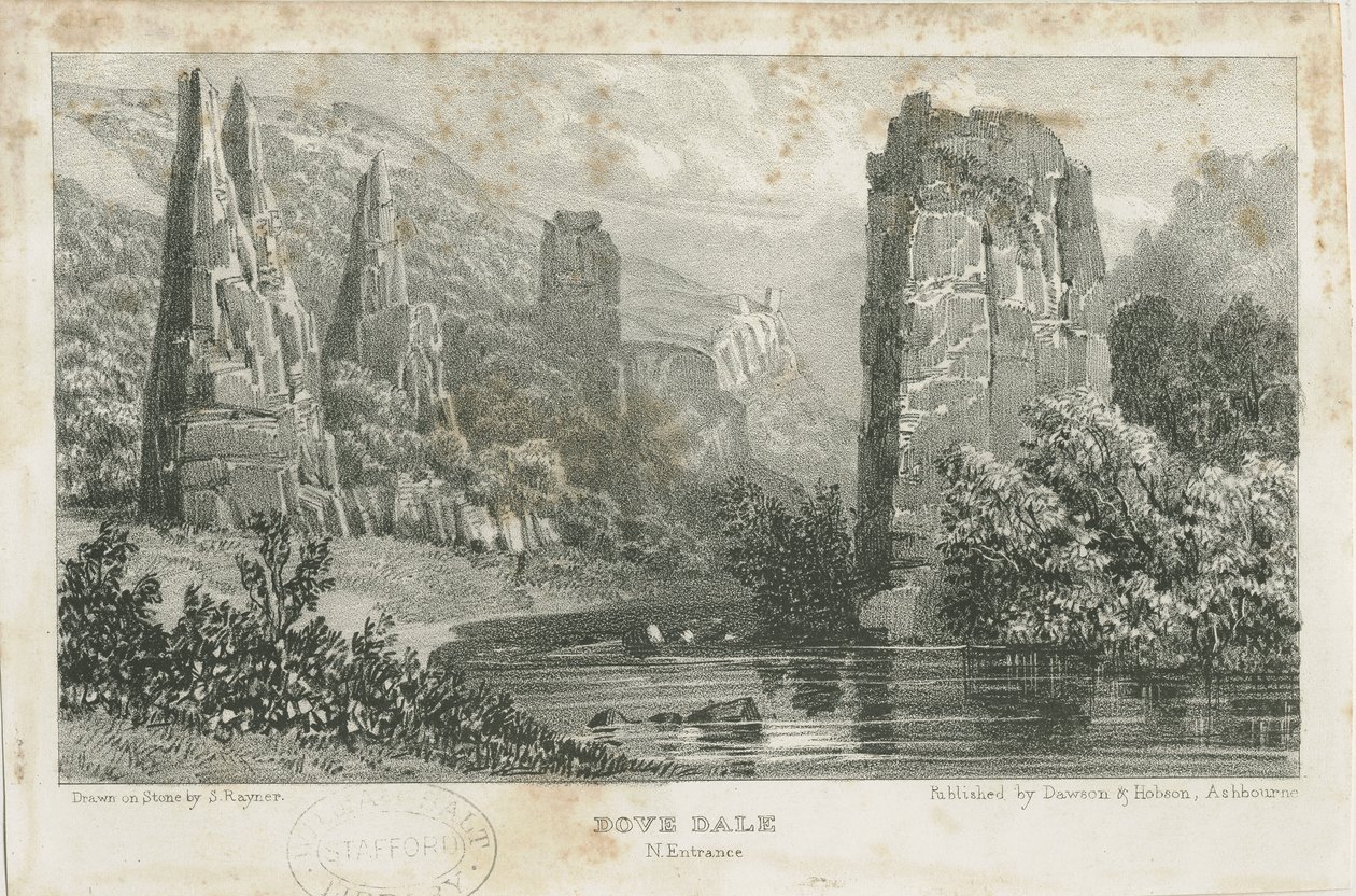 Dovedale - pejzaż: litografia, bd [ok.1839] (druk) autorstwa School English