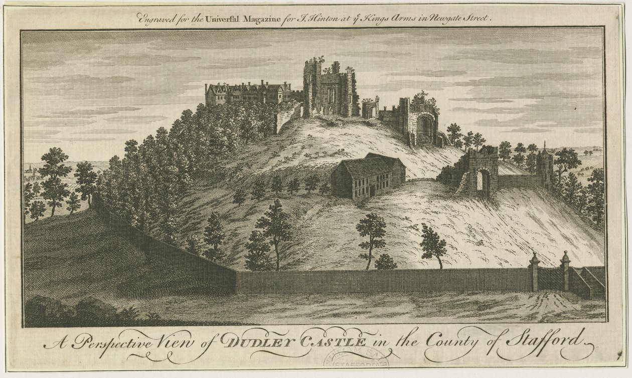 Zamek Dudley: rycina i [?XVIII wiek] (druk) autorstwa School English