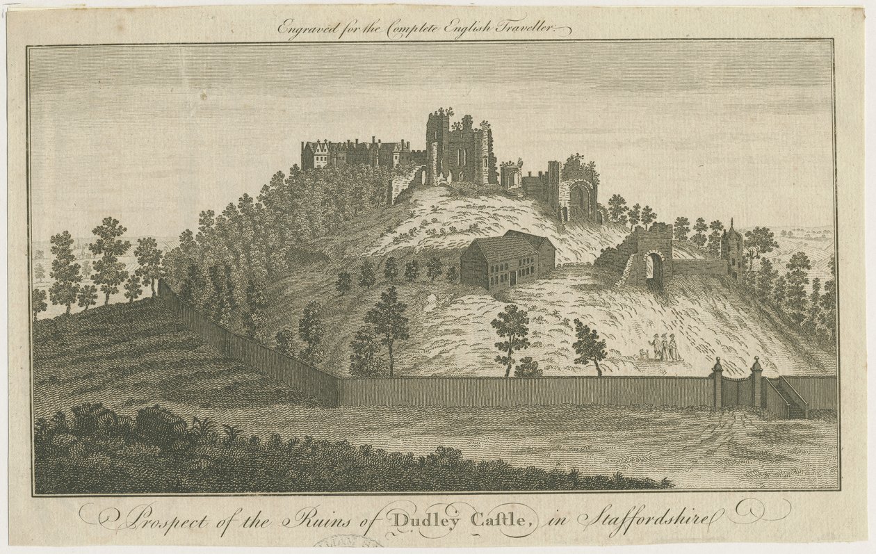 Zamek Dudley: grawerowanie, bd [ok. 1780] (druk) autorstwa School English