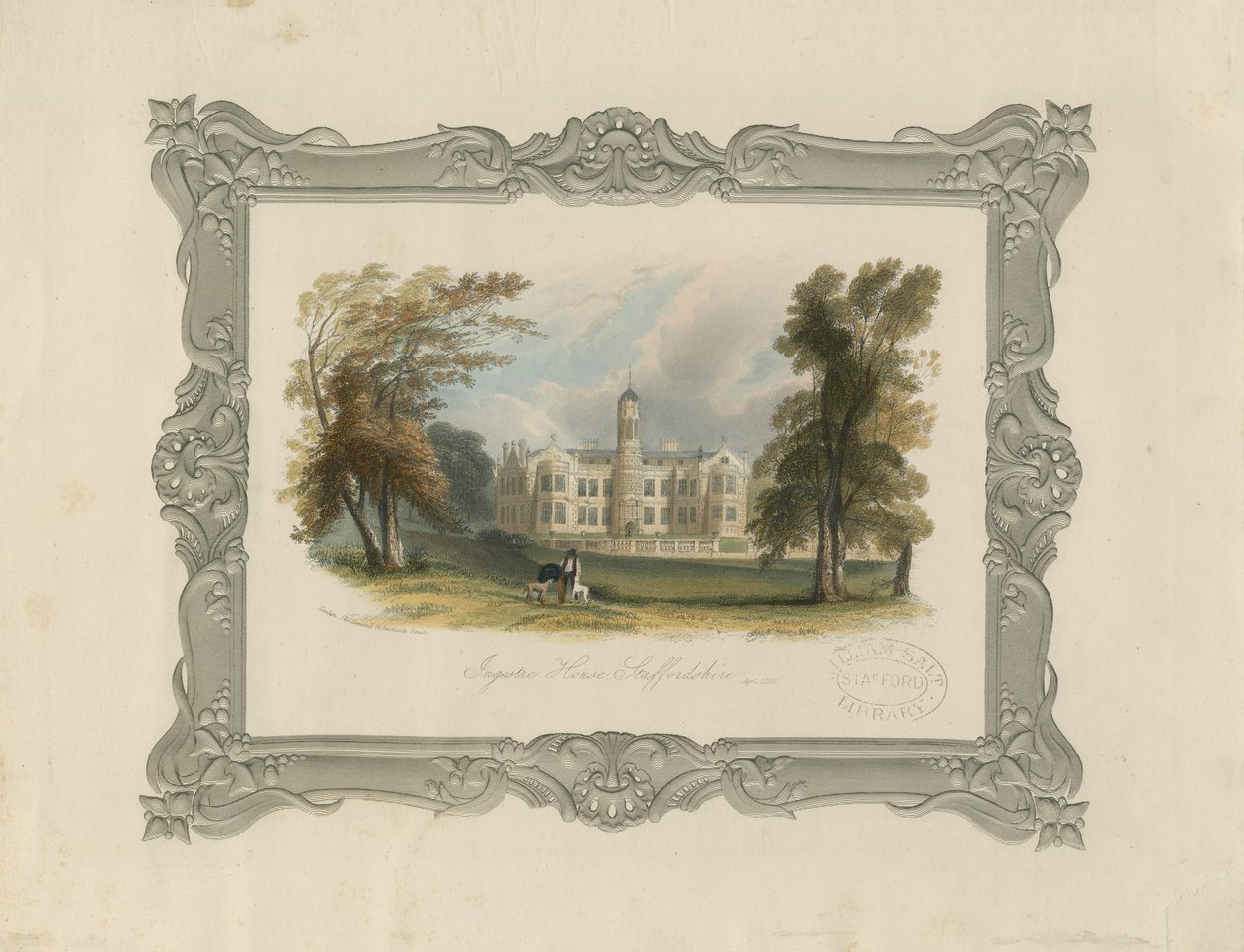 Ingestre Hall: staloryt (ręcznie barwiony) autorstwa School English
