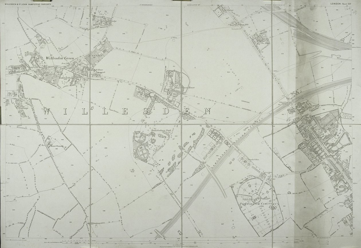 Mapa Willesden, Londyn (lito) autorstwa School English