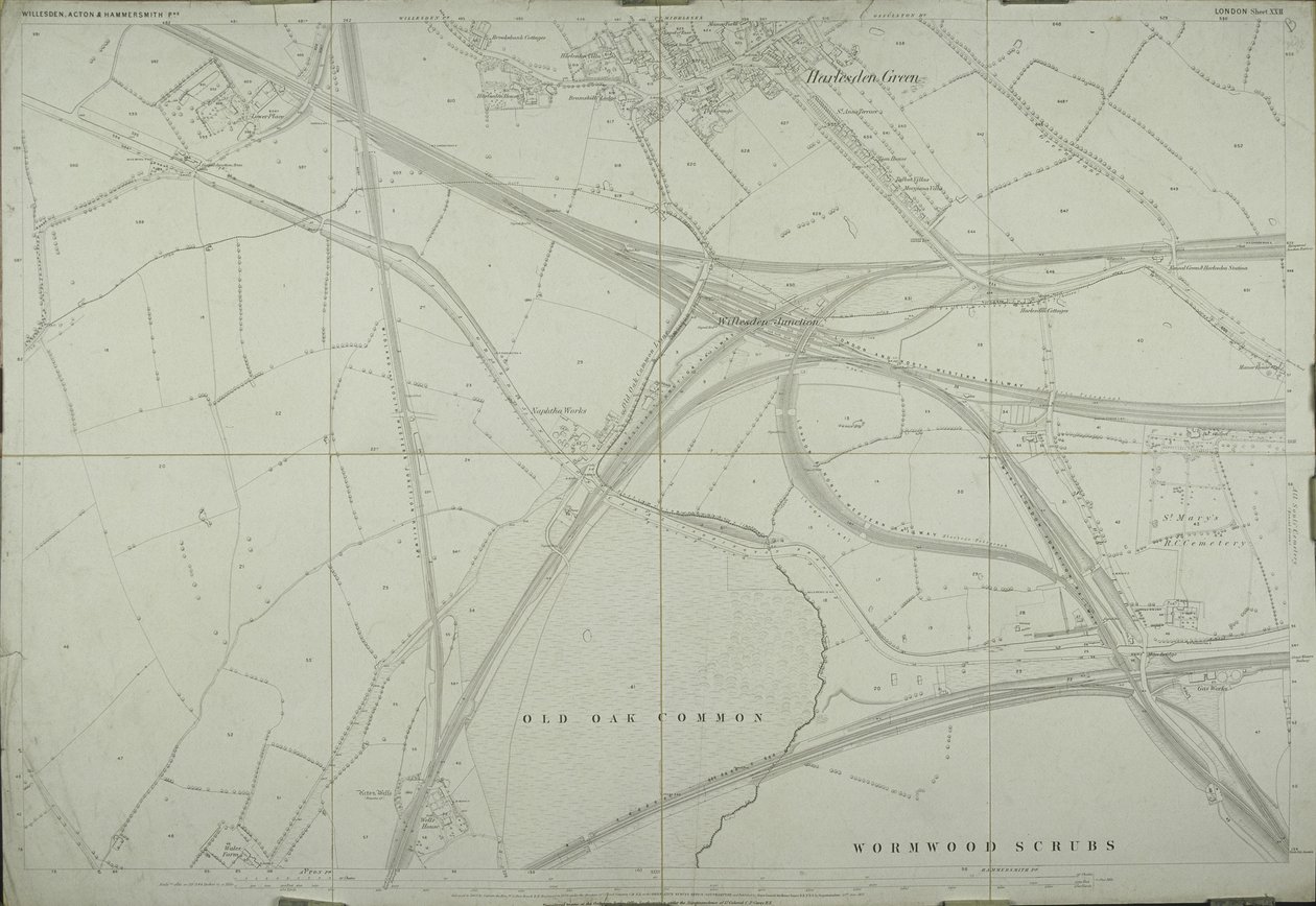 Mapa Willesden, Londyn (lito) autorstwa School English