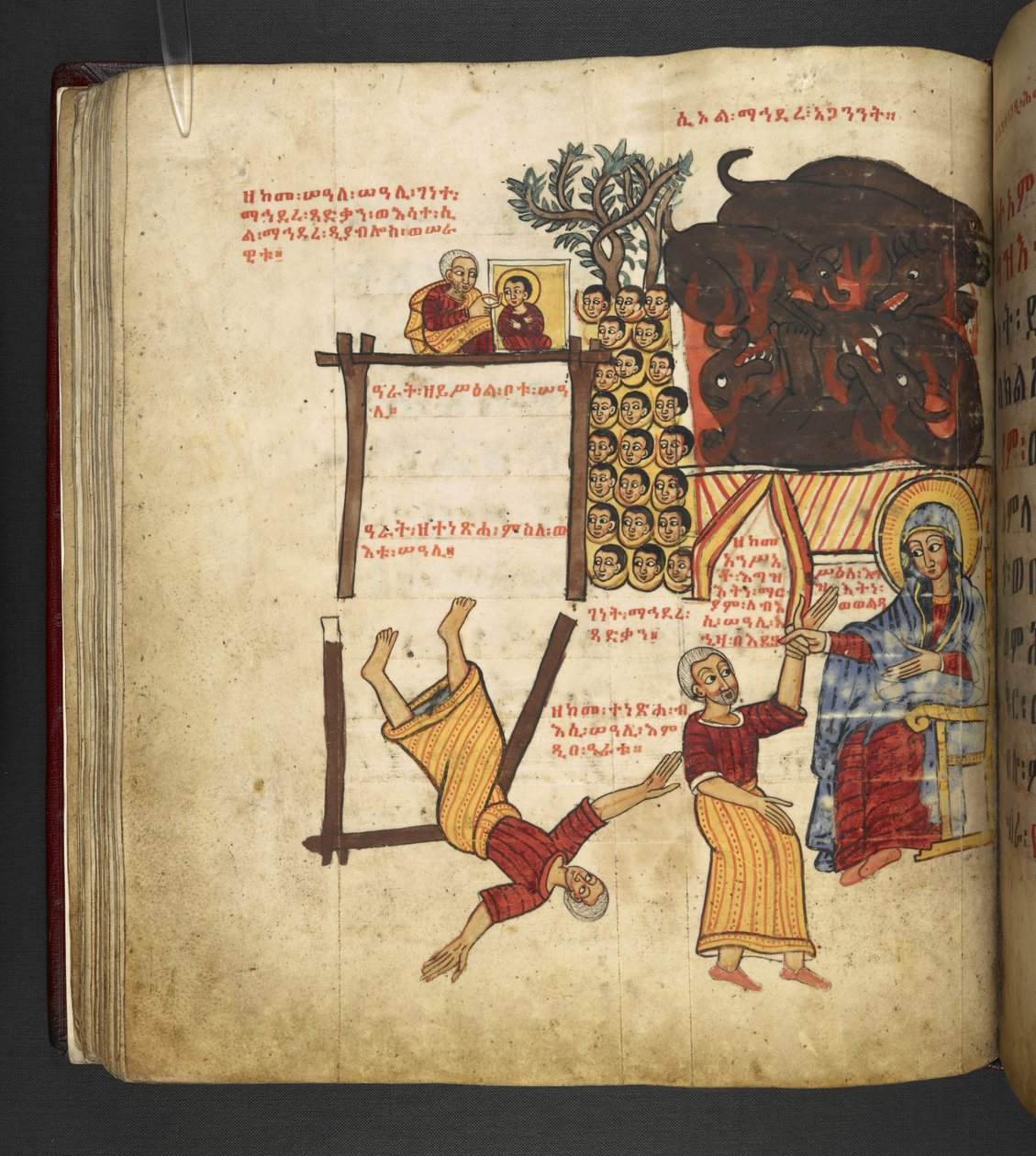 Cuda Maryi, f.63v, ok. 1667-82 (rękopis) autorstwa School Ethiopian