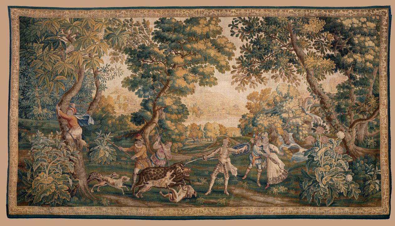 Scena polowania, Origin Oudenaarde (gobelin) autorstwa School Flemish