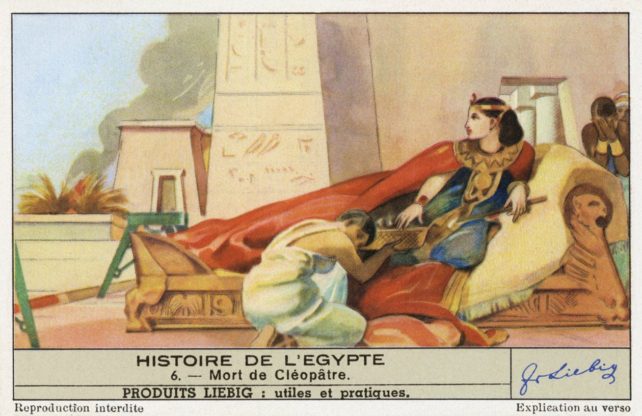 Śmierć Kleopatry, Liebig Card (druk) autorstwa School German