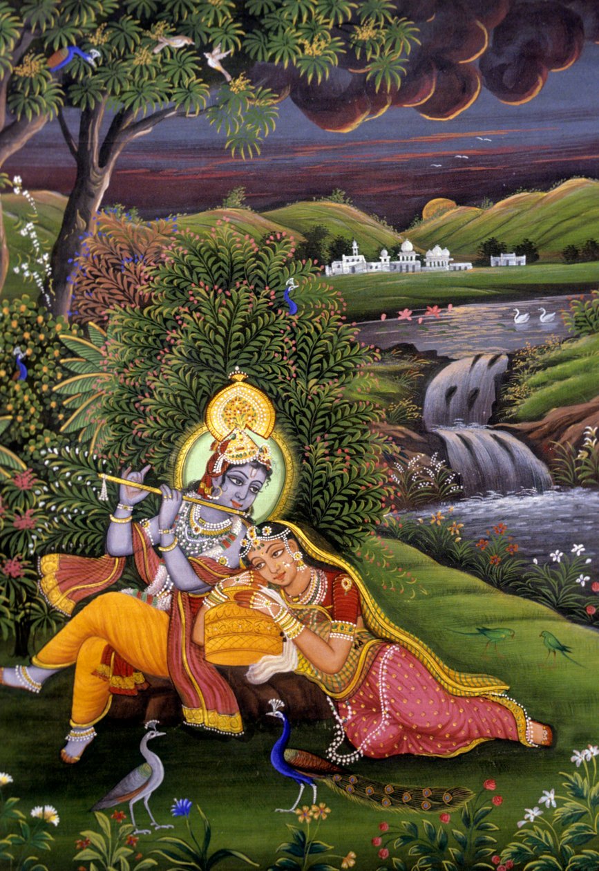 Miniaturowy obraz Radha Krishna autorstwa School Indian