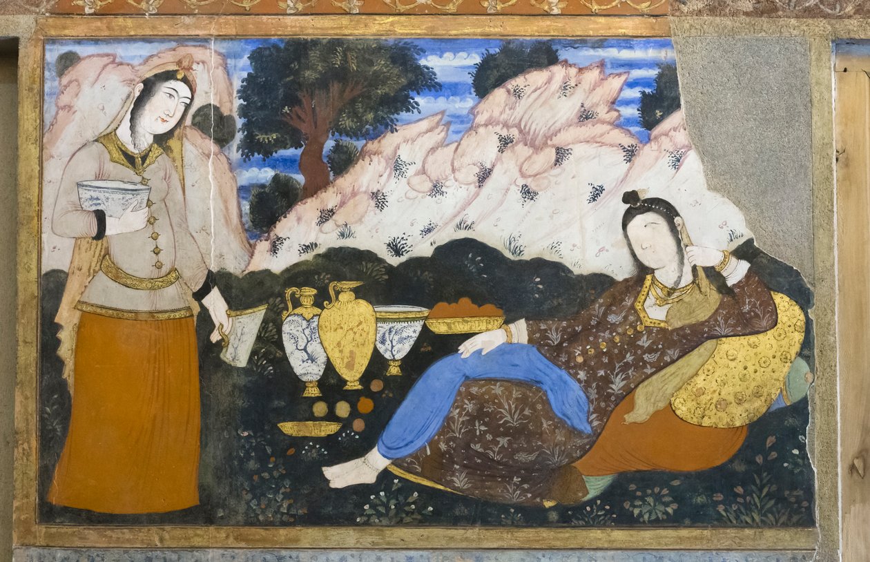 Fresco no Chehel Sotoun Palace, Isfahan, Iranpolish autorstwa School Iranian