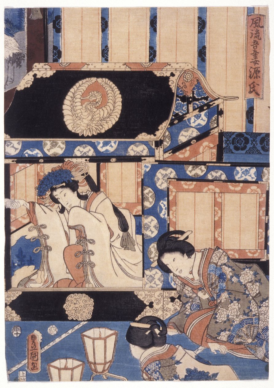 Furyu Azuma Genji (drzeworyt kolorowy) autorstwa School Japanese