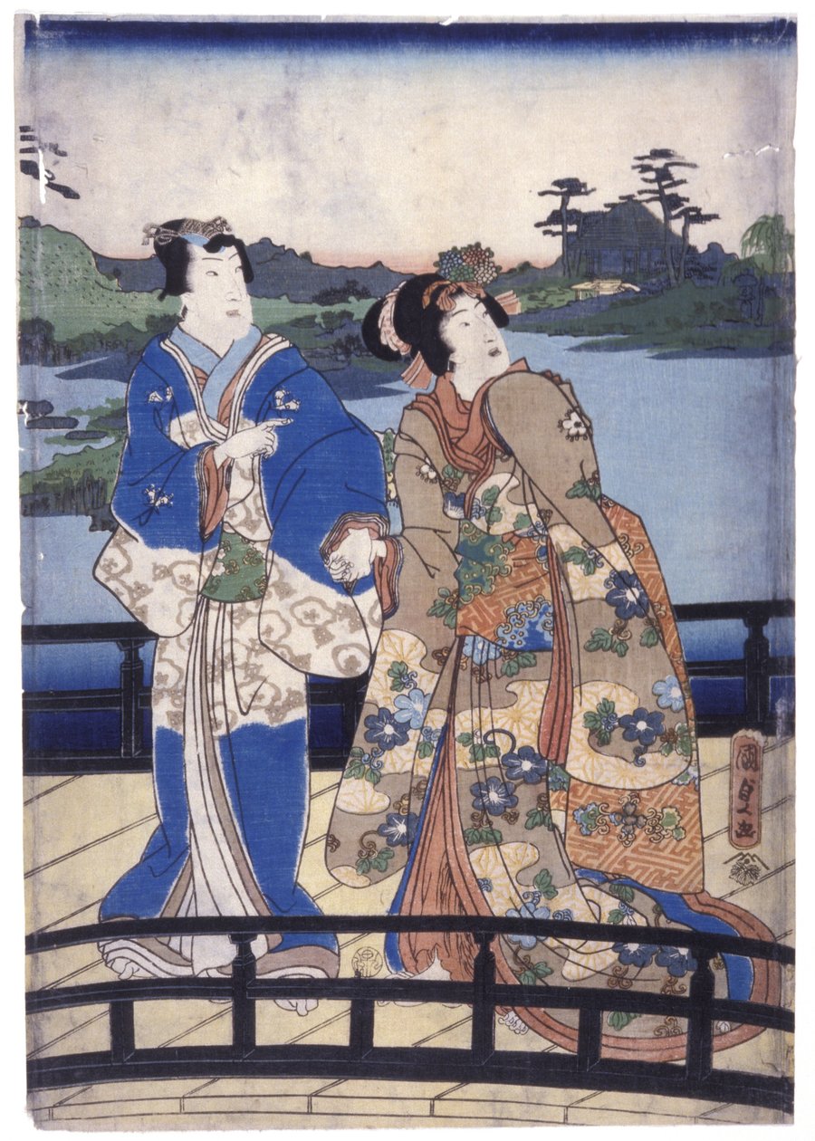 Bez tytułu (drzeworyt kolorowy) autorstwa School Japanese