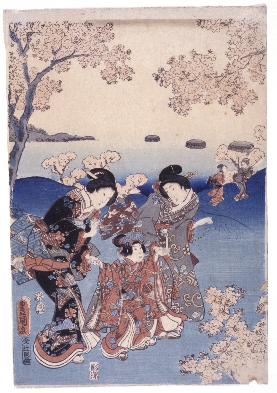 Bez tytułu (drzeworyt kolorowy) autorstwa School Japanese