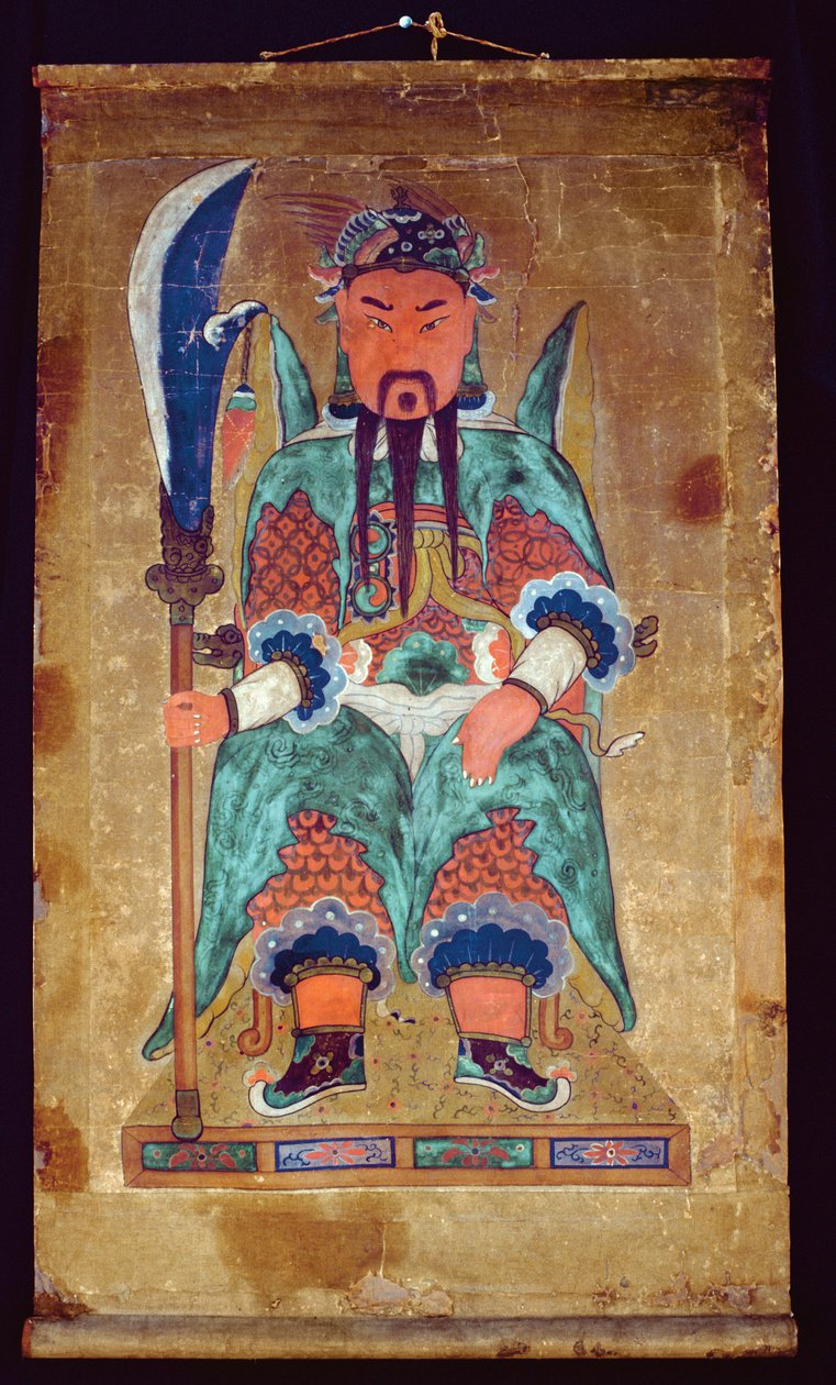 Gwanwoojanggun (naturalny pigment na papierze) autorstwa School Korean