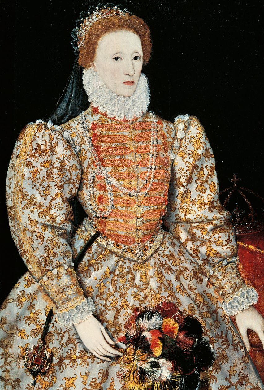 Królowa Elżbieta I, c.1575 (olej na panelu) autorstwa School Netherlandish