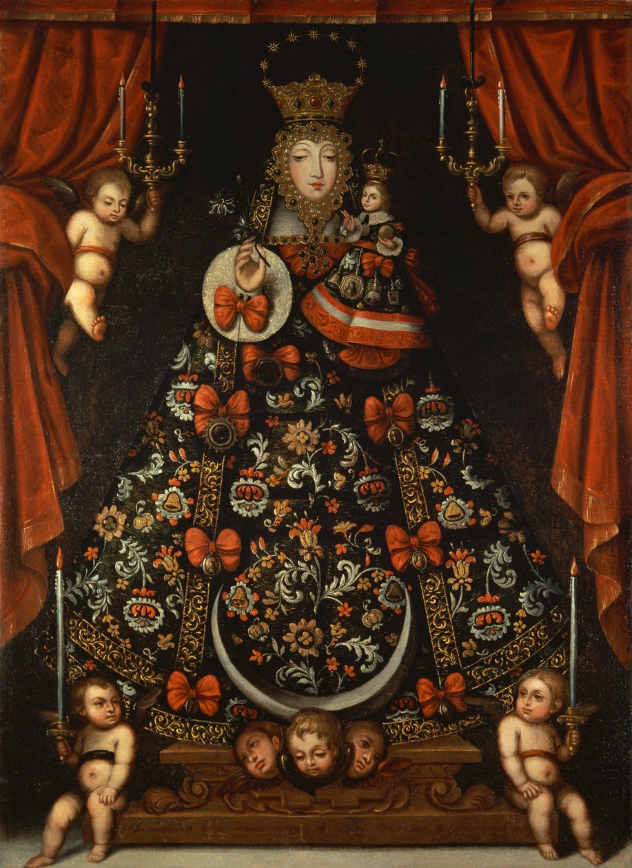 Dziewica (olej na płótnie) autorstwa School Peruvian