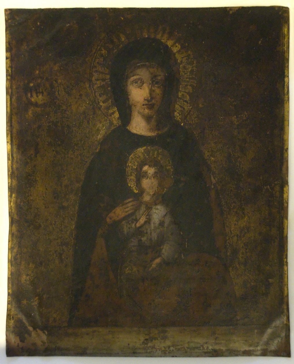 Ukrzyżowanie (Madonna On Verso) (olej na miedzi) autorstwa School Spanish