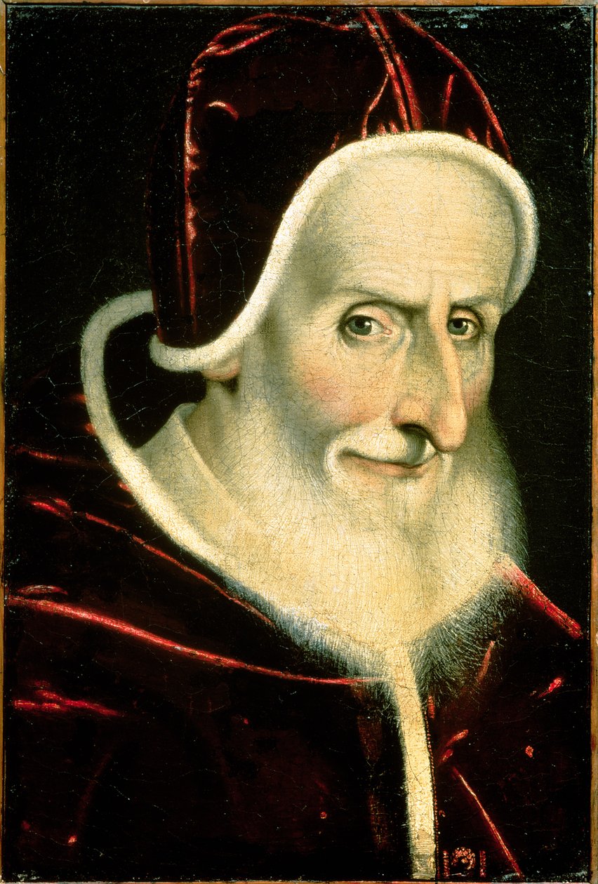 Portret papieża Piusa V (Michele Ghislieri) (1504-72) 1576-80 (panel) autorstwa Scipione Pulzone
