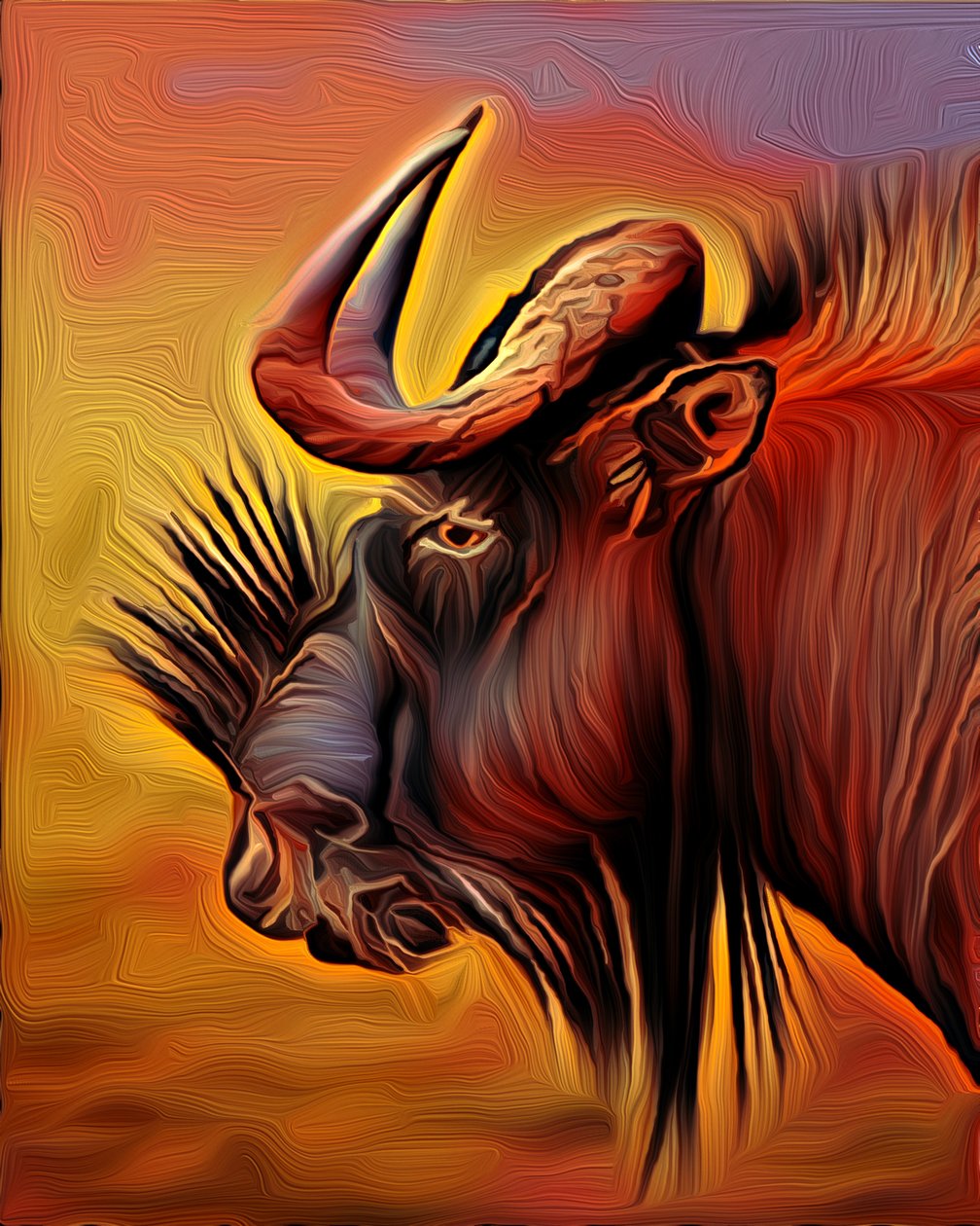 Czarna Gnu, 2021 (cyfrowa) autorstwa Scott J. Davis