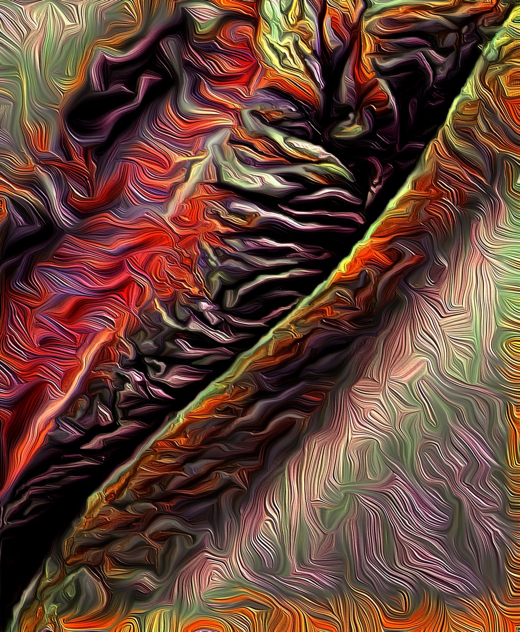 Czerwona łza, 2021 (cyfrowo) autorstwa Scott J. Davis