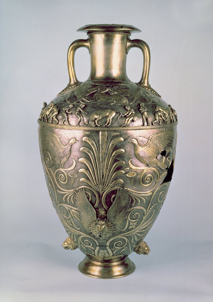 Amfora, koniec IV wieku p.n.e. (srebro pozłacane) autorstwa Scythian