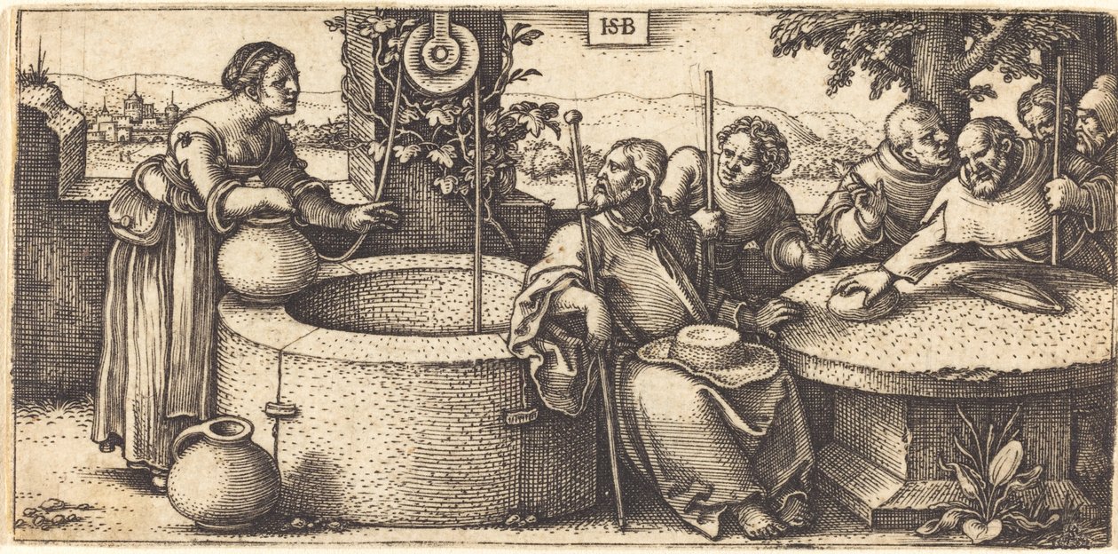 Chrystus i Niewiasta Samarii autorstwa Sebald Beham