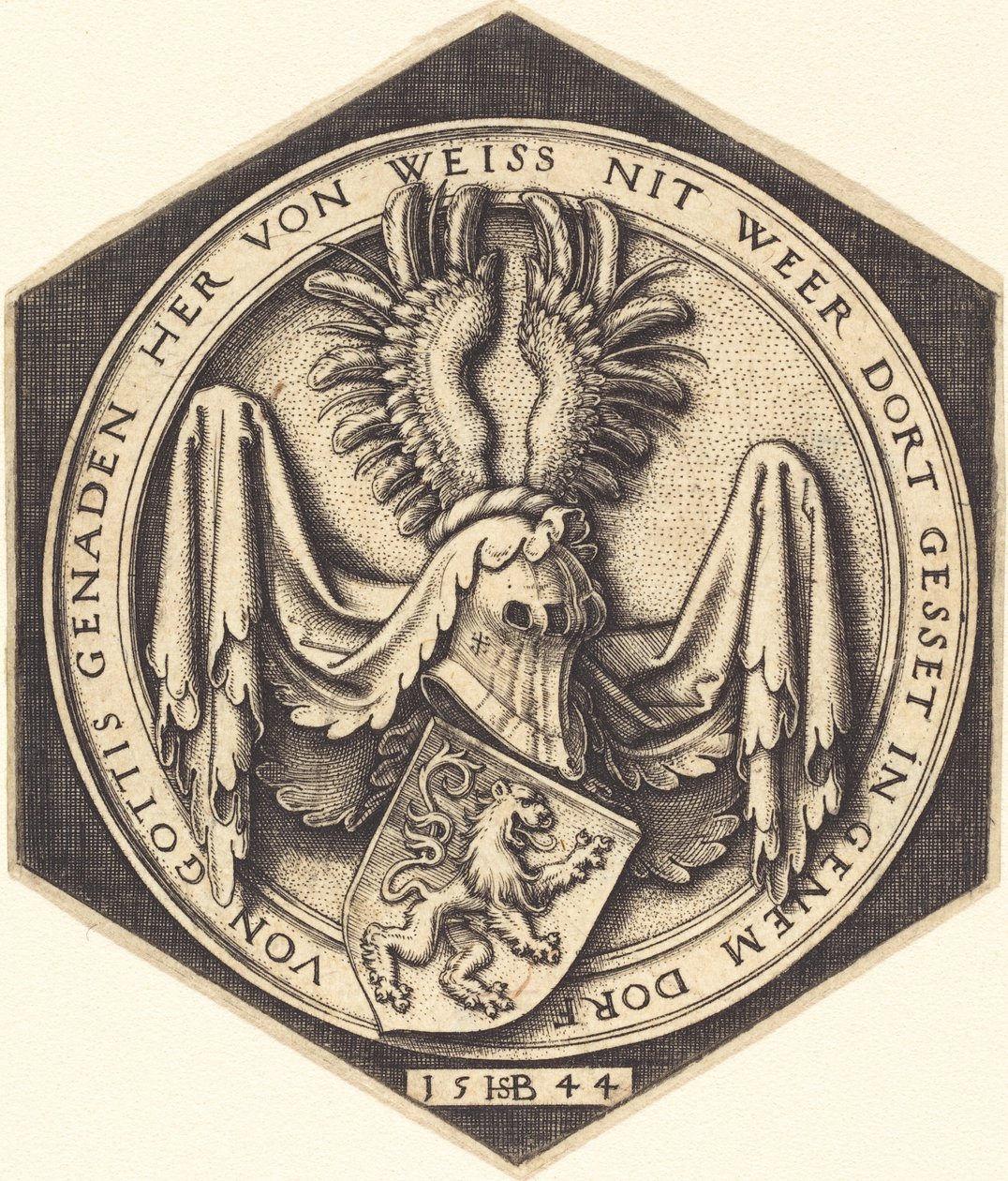 Herb z lwem autorstwa Sebald Beham