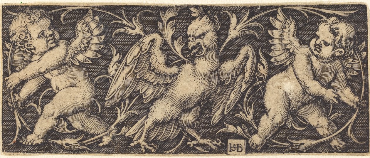 Ornament z orłem i dwoma geniuszami autorstwa Sebald Beham