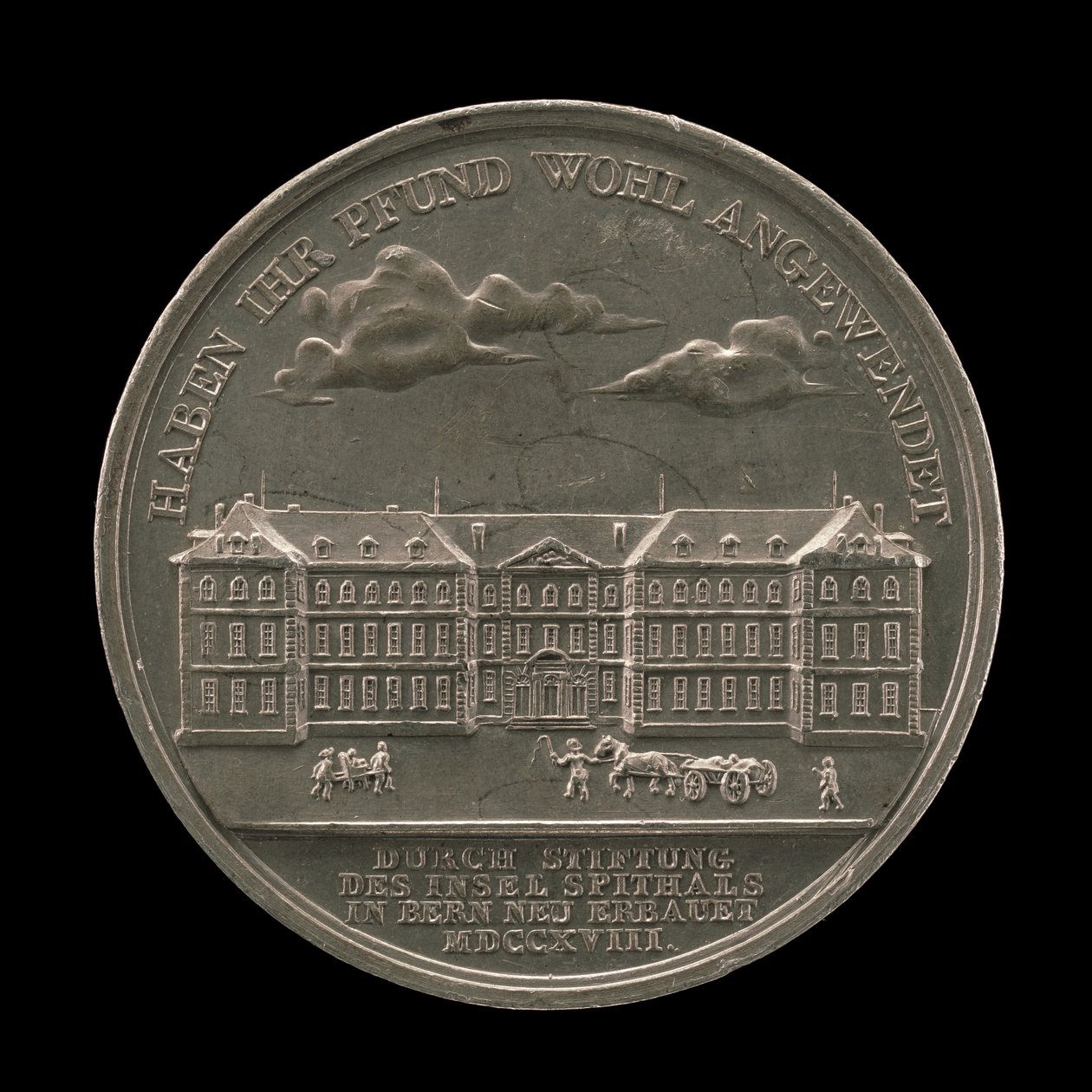 Inselspital, Berno [rewers], 1818. autorstwa Sebastian Burger