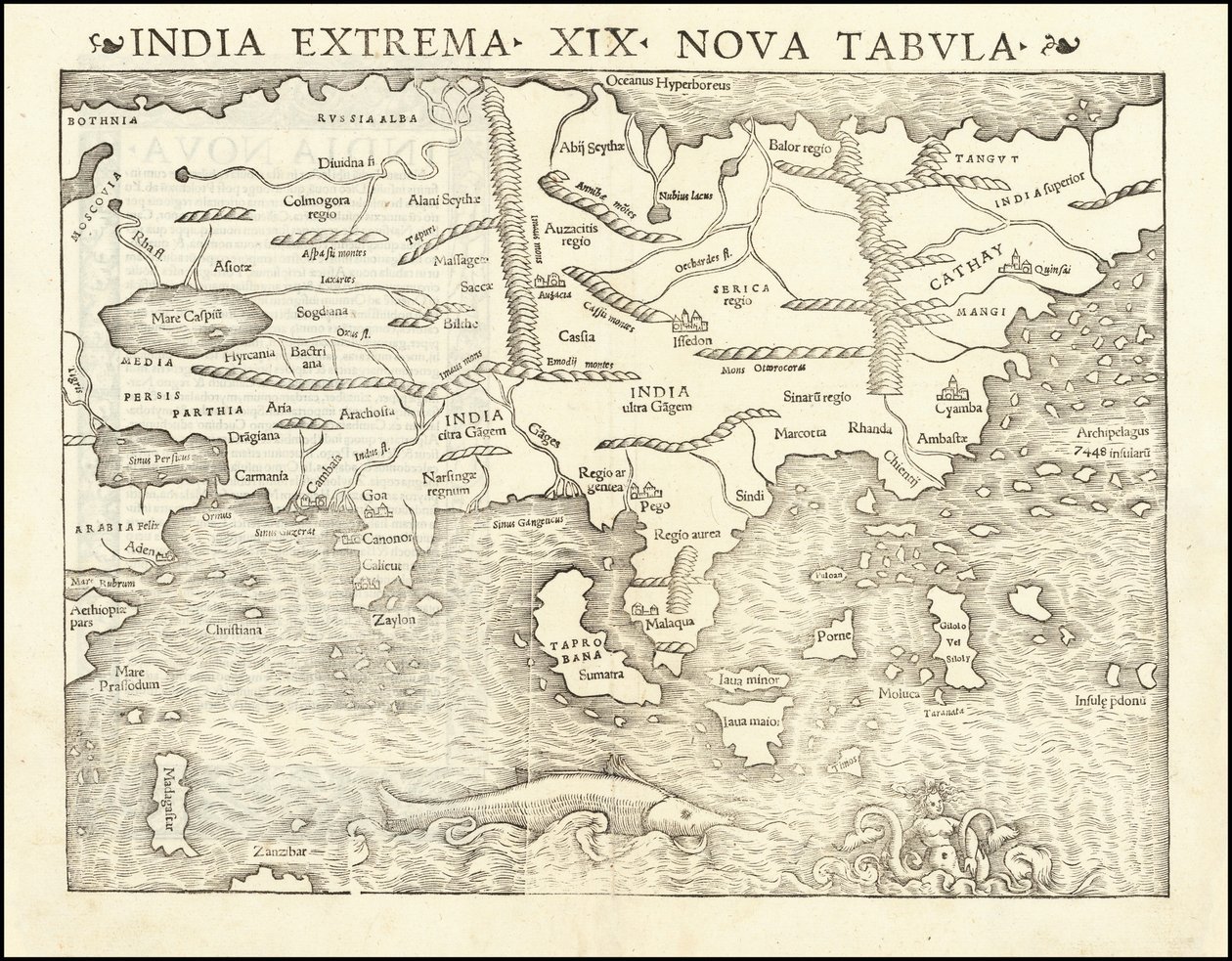 Mapa Azji z 1542 r. autorstwa Sebastiana Münstera autorstwa Sebastian Munster