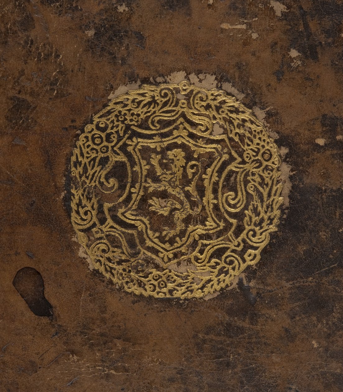 Cosmographia, detal okładki (skóra) autorstwa Sebastian Munster