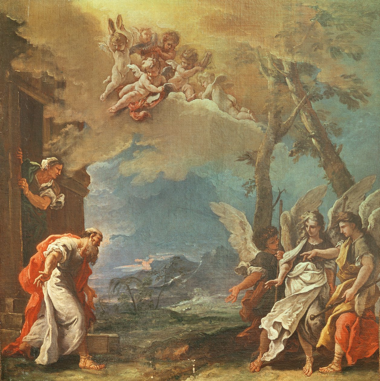 ابراهیم انګریزانو ته ښه راغلاست ویل، c.1695 poli autorstwa Sebastiano Ricci