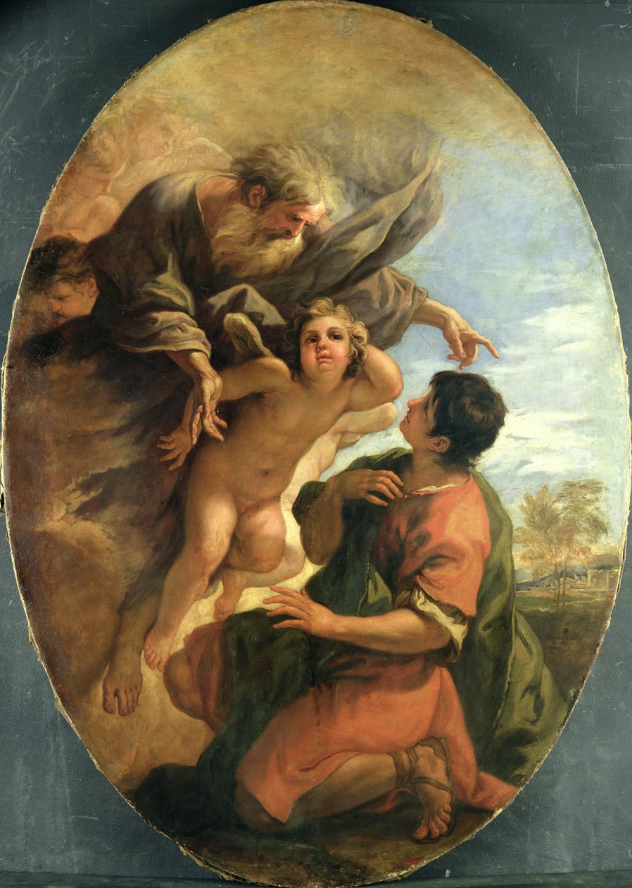 Bóg ukazuje się Mojżeszowi w gorejącym krzewie, ok. 1695-1700 autorstwa Sebastiano Ricci