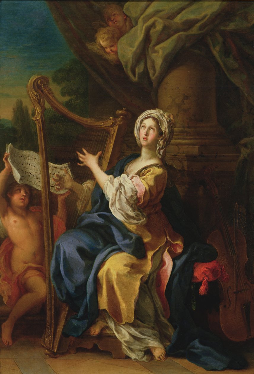 Św. Cecylia, 1733 (olej na miedzi) autorstwa Sebastiano Conca